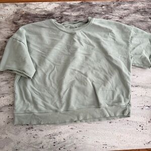 Daily drills sage boxy short sleeve sweatshirt